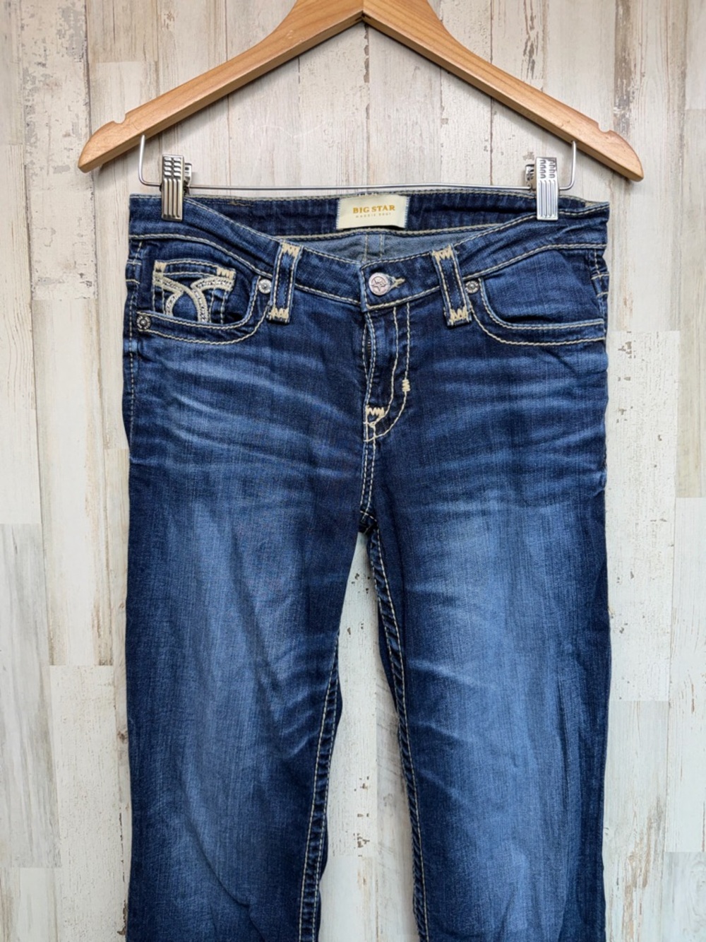 Women’s Big Star Maddie Boot Jeans Size 28L Medium Wash Embroidered Pockets - Picture 2 of 8